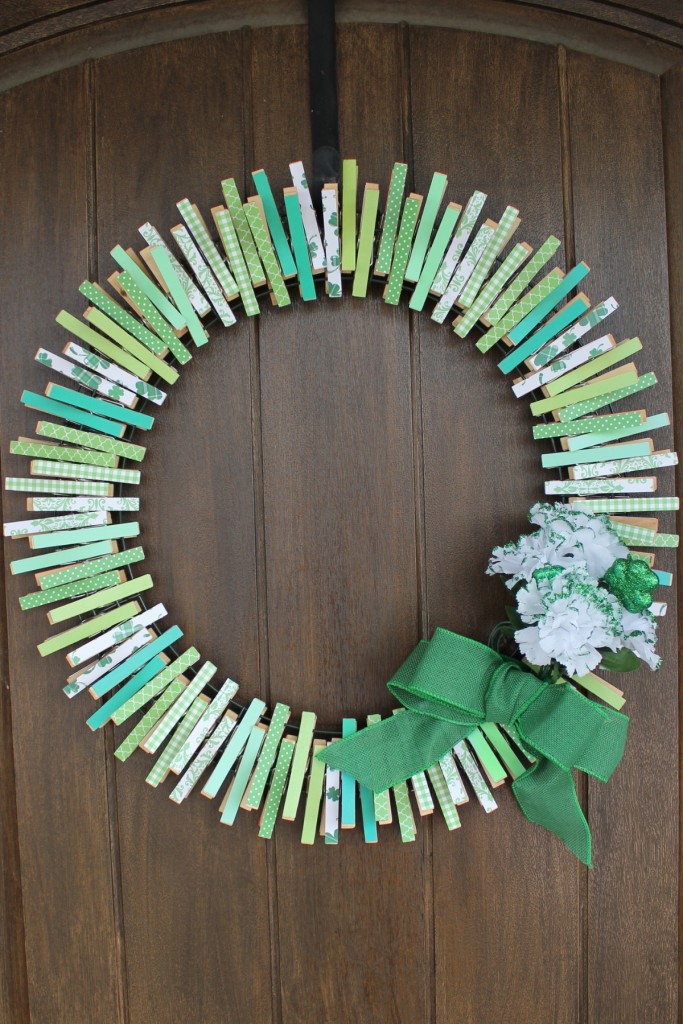 St. Patrick's Day Clothespin Wreath