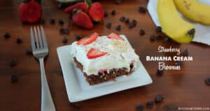Easy Strawberry Banana Cream Brownies | KitchenCents.com