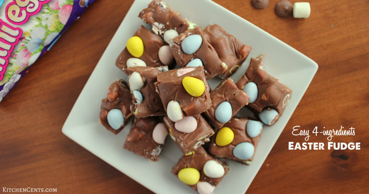 Easy 4-ingredient Easter Fudge | KitchenCents.com