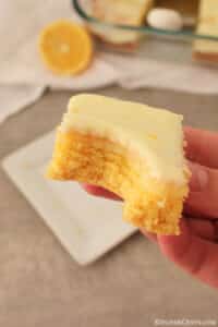 Easy Creamy Cake Mix Lemon Cheesecake Bars | KitchenCents.com