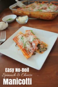 Easy No-Boil Spinach and Cheese Manicotti | KitchenCents.com