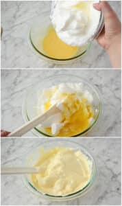 Fold egg whites in
