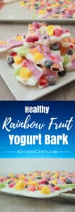 Healthy Rainbow Fruit Frozen Yogurt Bark | KitchenCents.com