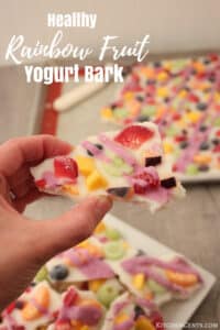Healthy Frozen Yogurt Rainbow Fruit Bark | KitchenCents.com