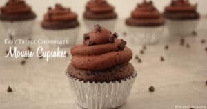 Easy Triple Chocolate Mousse Cupcakes | KitchenCents.com