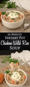 30-minute Instant Pot Chicken and Wild Rice Soup | KitchenCents.com