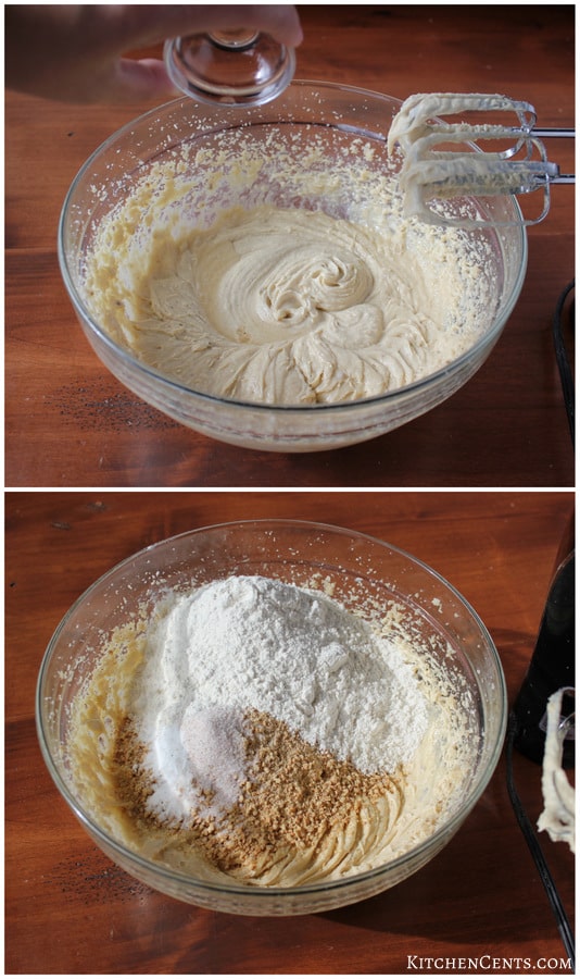 Add the vanilla and dry ingredients to the sugar mixture | KitchenCents.com