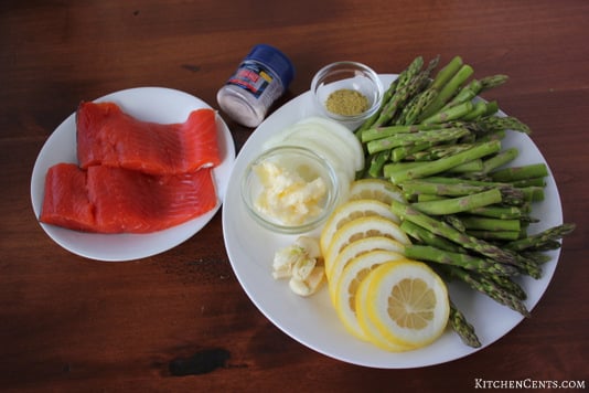 Ingredients needed for Salmon hobo dinners | KitchenCents.com
