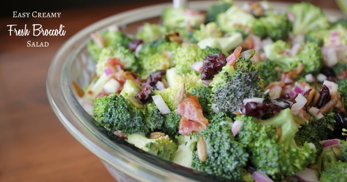 Easy Creamy Fresh Broccoli Salad | KitchenCents.com