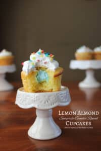 Gender Reveal Lemon Almond Surprise Cupcakes | Kitchen Cents