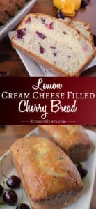 Lemon Cream Cheese Filled Cherry Bread | Kitchen Cents