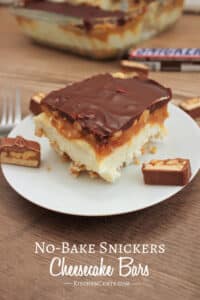 No-Bake Snickers Cheesecake Bars | Kitchen Cents