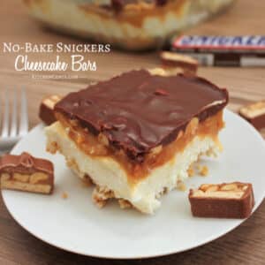 No-Bake Snickers Cheesecake Bars | Kitchen Cents