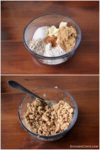 Making simple crumb streusel topping