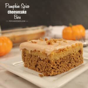 Easy Cake Mix Pumpkin Spice Cheesecake Bars | Kitchen Cents