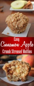 Easy Cinnamon Apple Crumb Streusel Muffins | Kitchen Cents
