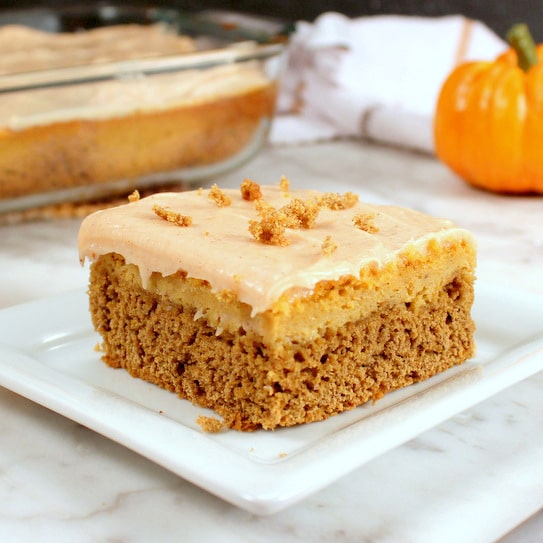 Easy Spiced Pumpkin Cheesecake Bars perfect fall dessert recipe | Kitchen Cents