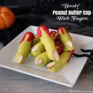 Bloody Peanut Butter Cup Witch Fingers | Kitchen Cents