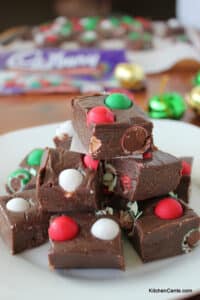 Easy 3-Ingredient Cadbury Jingle Bell Christmas Fudge | Kitchen Cents