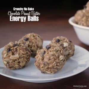 Easy Crunchy No-Bake Chocolate Peanut Butter Energy Balls | Kitchen Cents