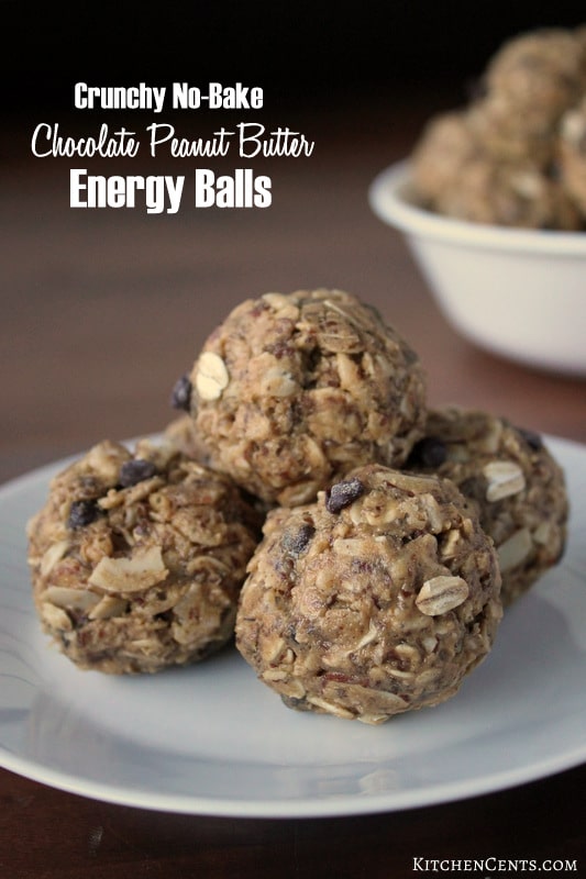Easy Crunch No-Bake Chocolate Peanut Butter Energy Balls