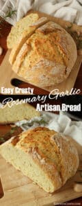 Easy 6-Ingredient No-Knead Crusty Rosemary Garlic Artisan Bread | Kitchen Cents