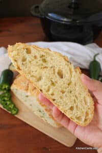 Easy Crusty No-Knead Jalapeno Dutch Oven Artisan Bread | Kitchen Cents