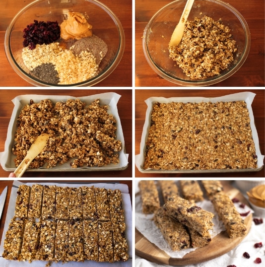 Step by step how to make homemade granola bars
