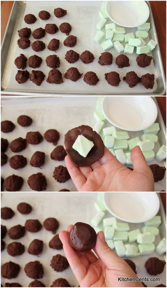 Soft, Chewy Mint Marshmallow Chocolate Cookies | Kitchen Cents