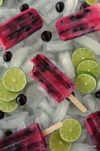Easy Cherry Limeade Popsicles | Kitchen Cents