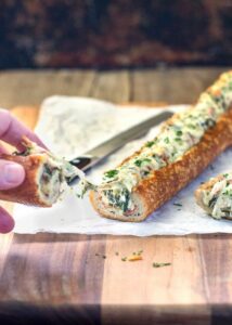Feta Spinach Stuffed French Bread | 21+ Easy Appetizers