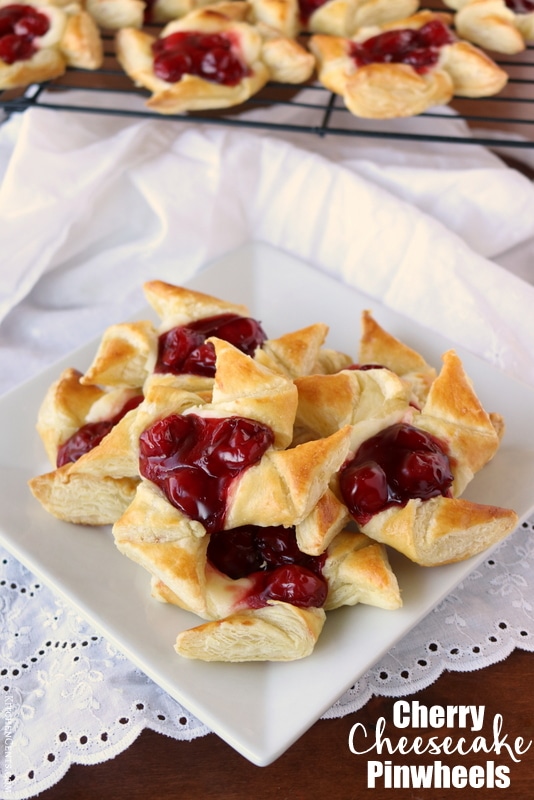 Easy, Sweet Puff Pastry Cherry Cheesecake Pinwheels | Kitchen Cents