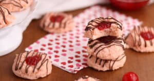 Tender Cherry Heart Cream Cheese Cookies | Kitchen Cents