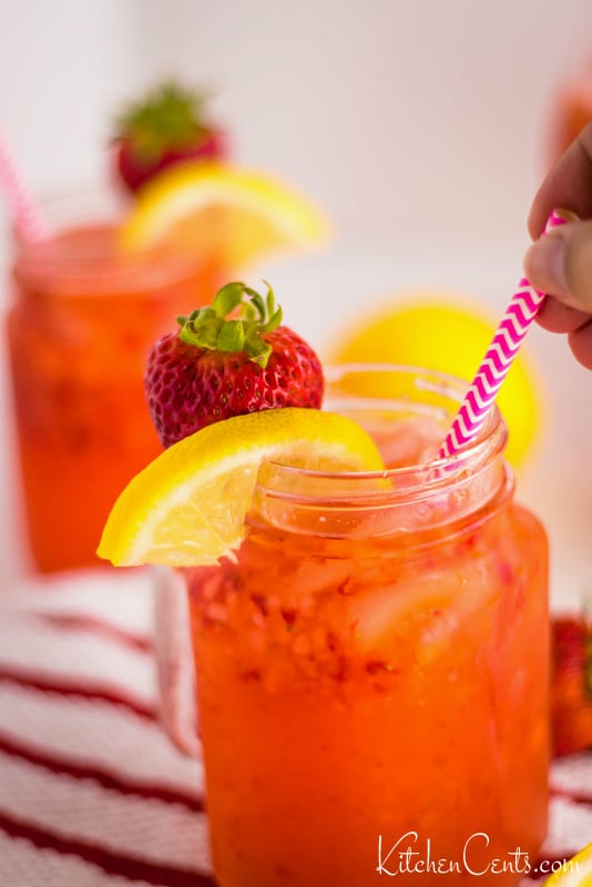 Easy Homemade Strawberry Lemonade Recipe with 4 ingredients | Kitchen Cents