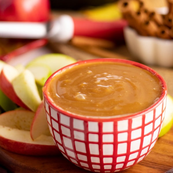 Easy Instant Pot Caramel Dip with apples | KitchenCents.com