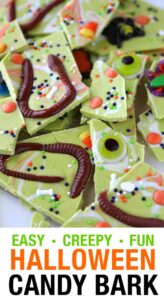 Worms and Bugs Halloween Bark | 21+ Easy No Bake Halloween Treats | Kitchen Cents