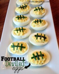 Football Deviled Eggs | 29+ Delicious Superbowl Party Foods