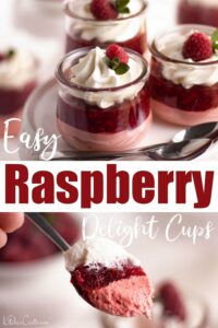 Easy Raspberry Delight Cups made with Jello | Kitchen Cents