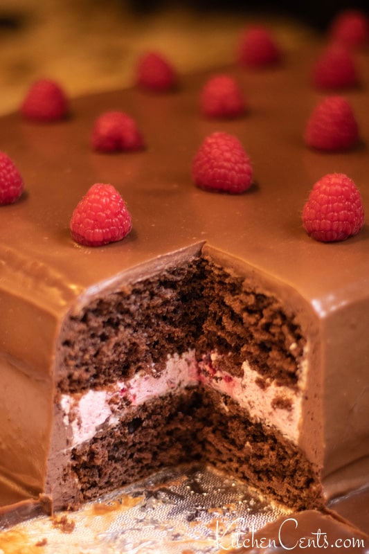 Raspberry Chocolate Mousse Sheet Cake | Kitchen Cents