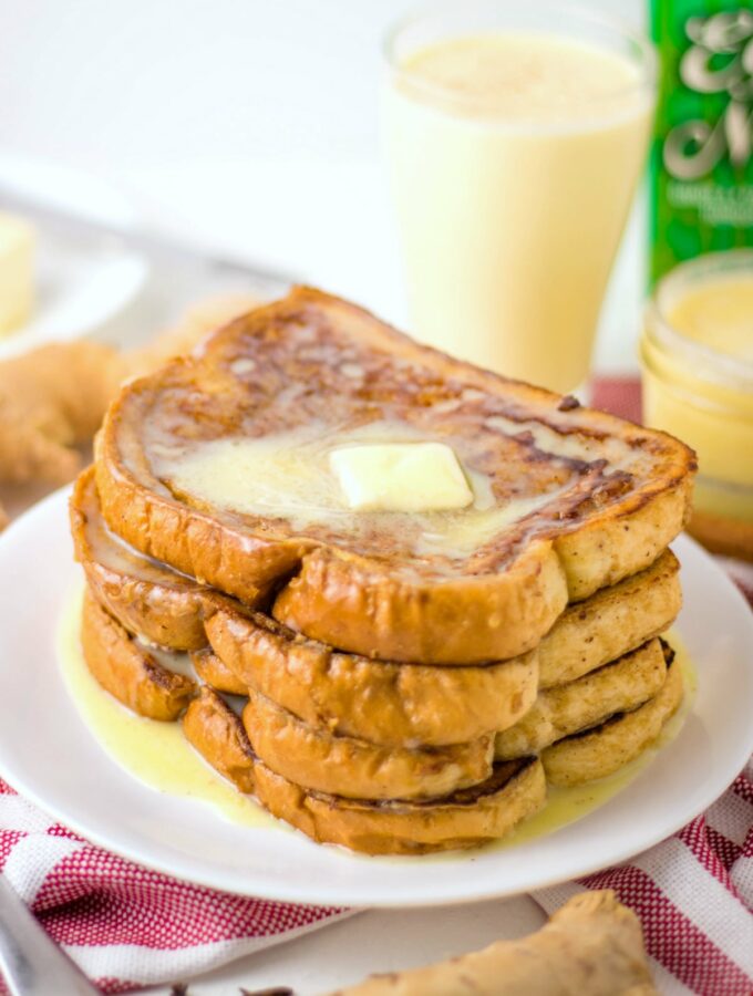 Easy Gingerbread French Toast with Eggnog Syrup for Christmas Breakfast | Kitchen Cents