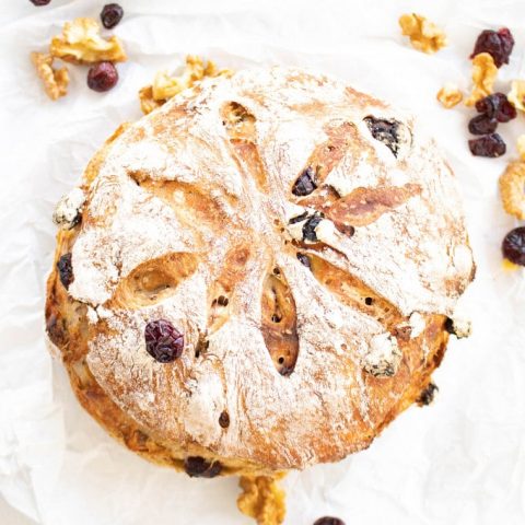 Great holiday bread Easy no-Knead Cranberry Walnut Bread | Kitchen Cents
