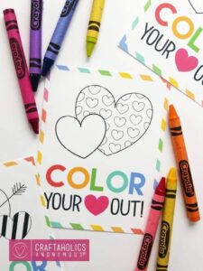 Color Your Heart Out Valentine | 21+ Free Printable Valentines non-food perfect for kids