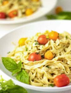 Garlic Butter Noodles with Tomato and Basil | Kitchen Cents