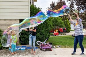 Largest giant bubble grandma made with her bubble wand | Kitchen Cents