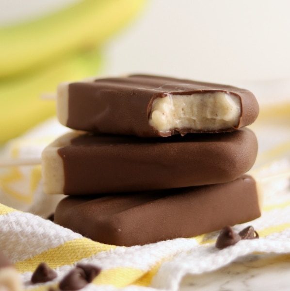 Easy Healthy Chocolate Covered Banana Popsicles made with fresh banana Kitchen Cents